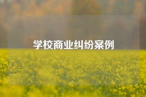 学校商业纠纷案例