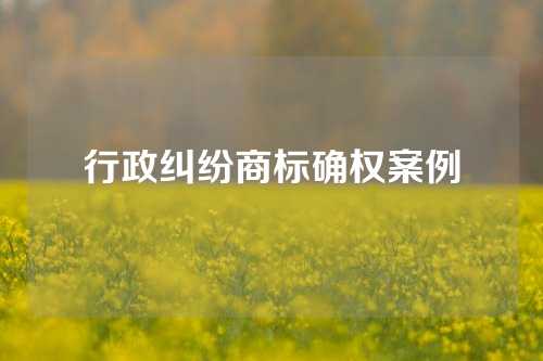 行政纠纷商标确权案例