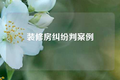 装修房纠纷判案例