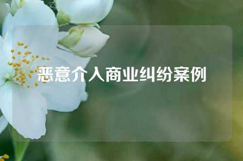 恶意介入商业纠纷案例