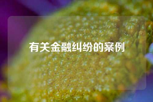 有关金融纠纷的案例