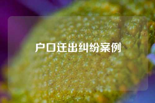 户口迁出纠纷案例