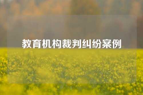 教育机构裁判纠纷案例